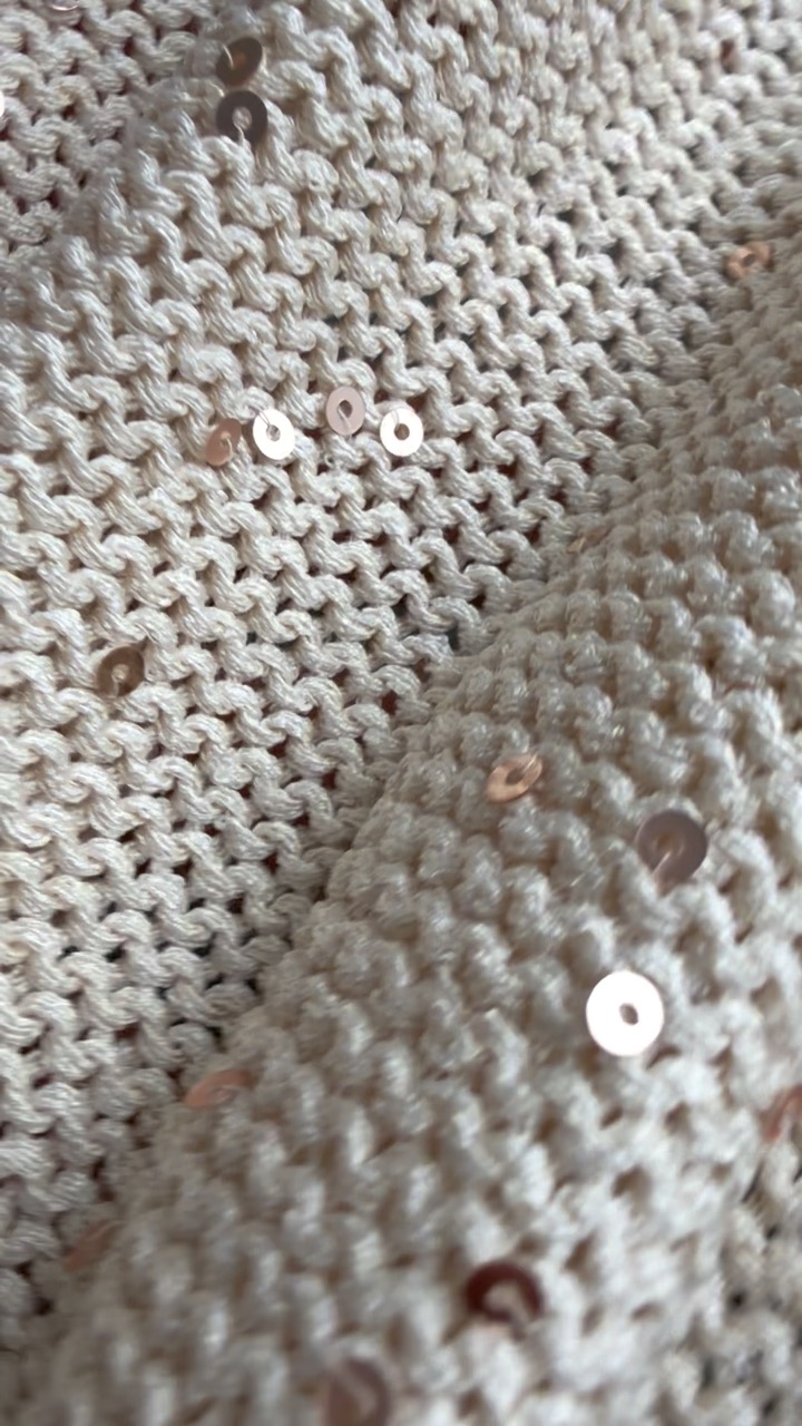 G&G Filati Nuvola – Fil en soie avec paillettes 310m/100g Crème photo 4